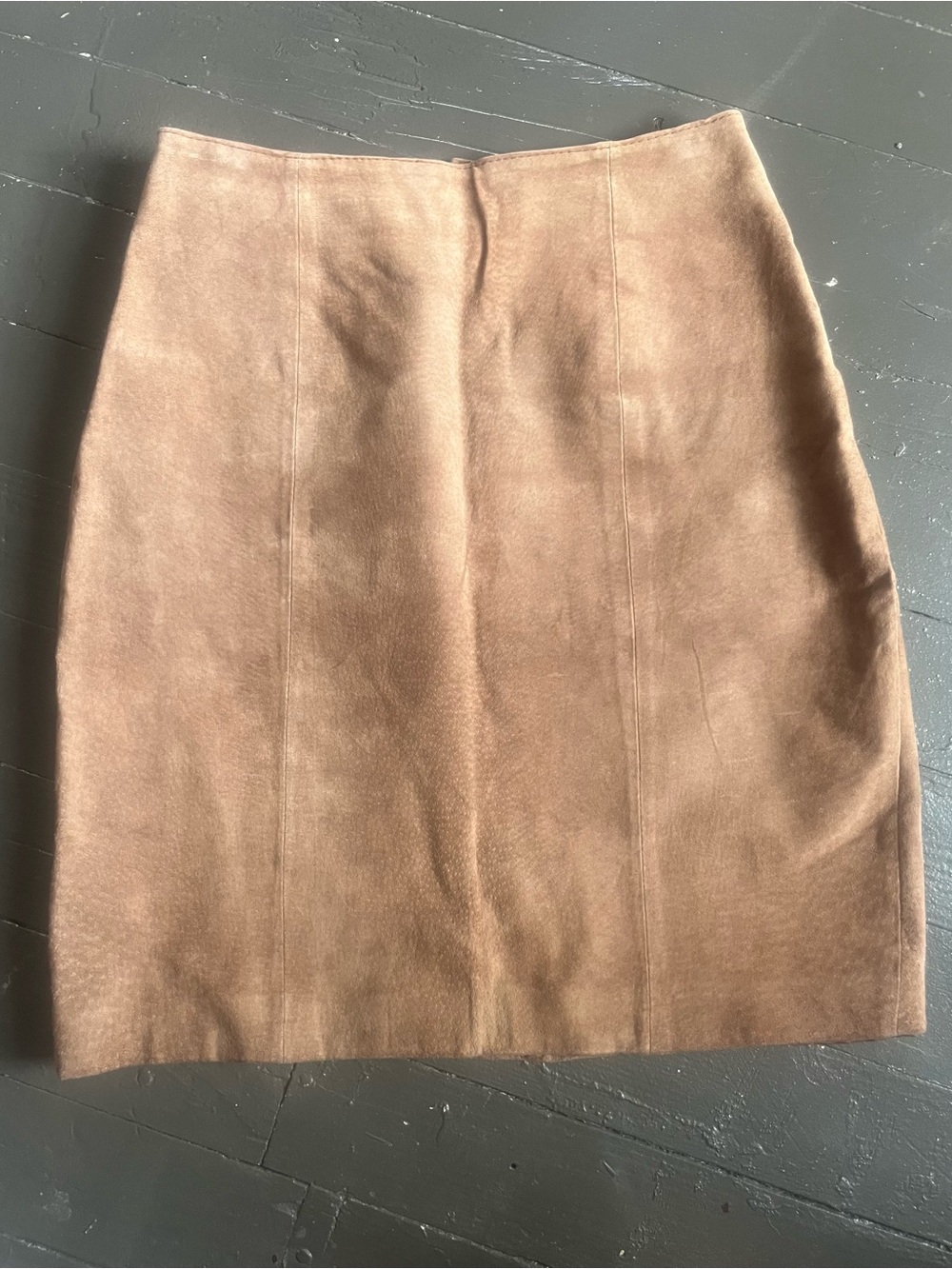 Vintage Savannah Taupe Suede Pencil Skirt